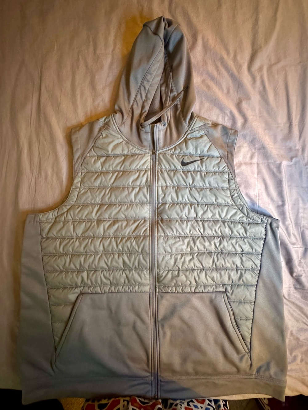 Nike Gray Hooded Jacket with White Swoosh